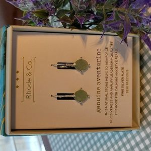 Rhode & Co Semi Precious Aventurine Silver Earrings NWT
